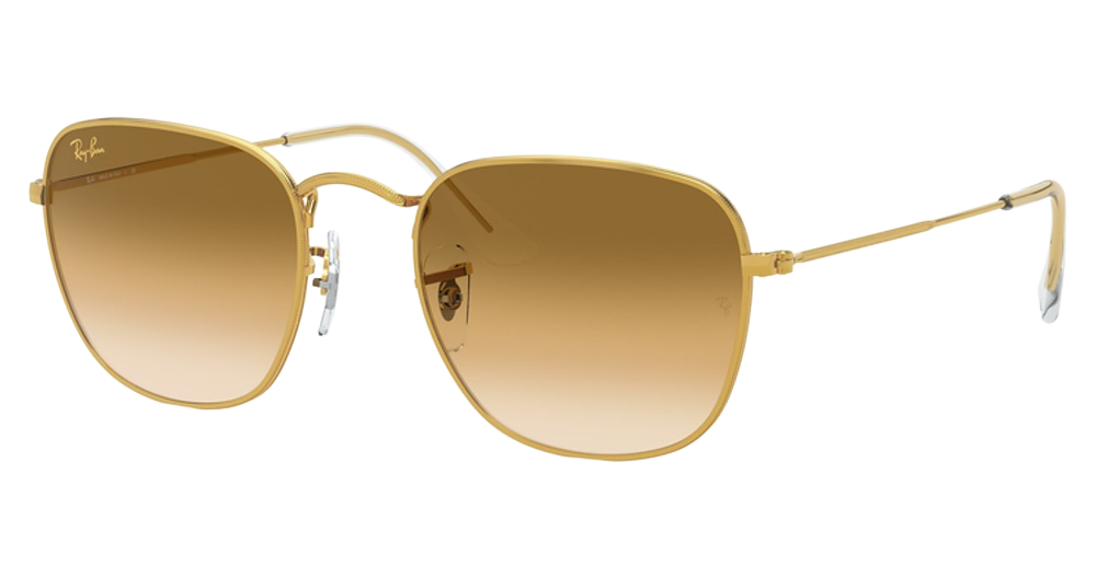 Ray-Ban RB3857 FRANK round sunglasses in Legend Gold/Clear Gradient Brown