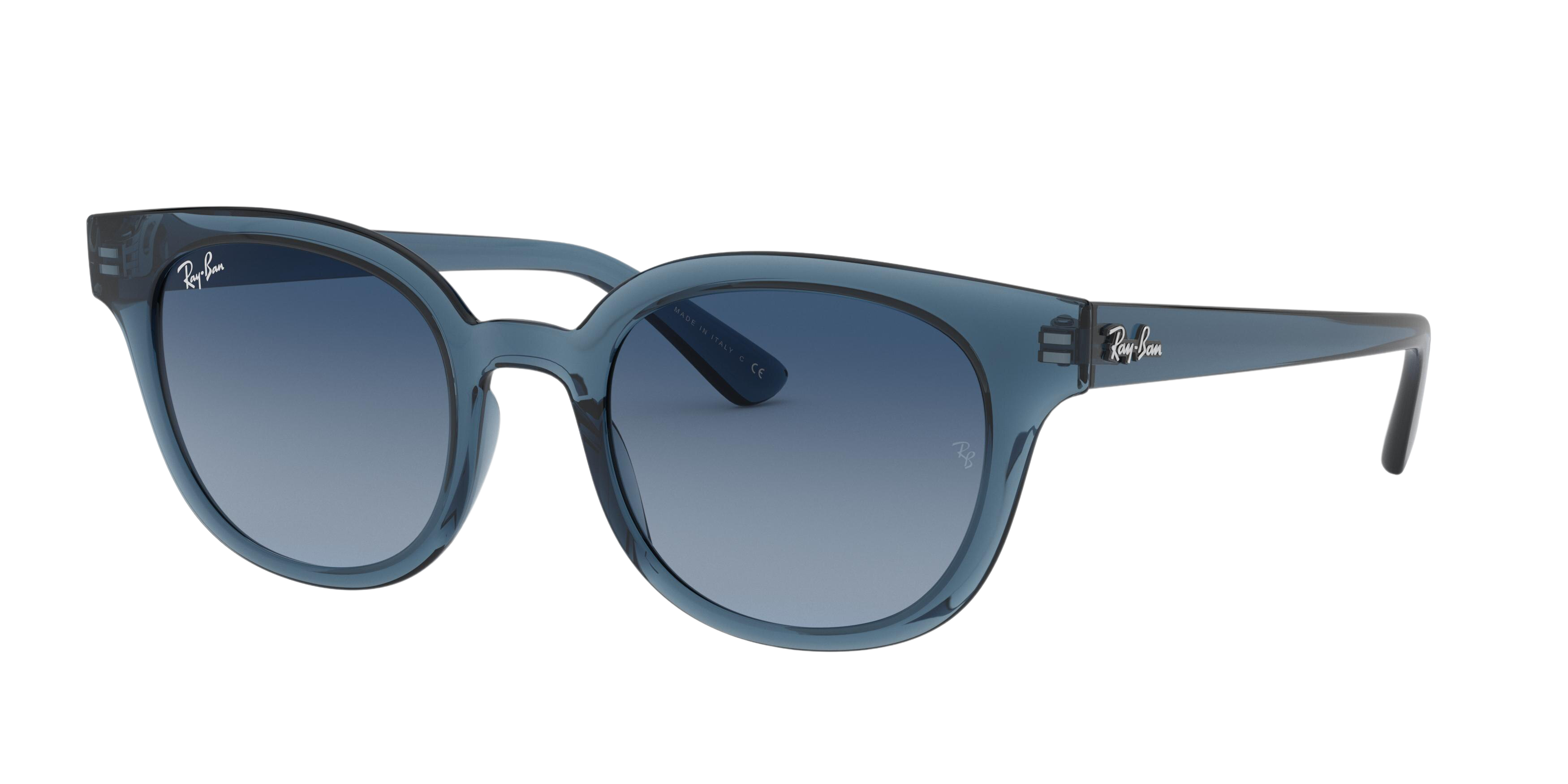 Ray-Ban RB4324F square sunglasses in Transparent Dark Blue