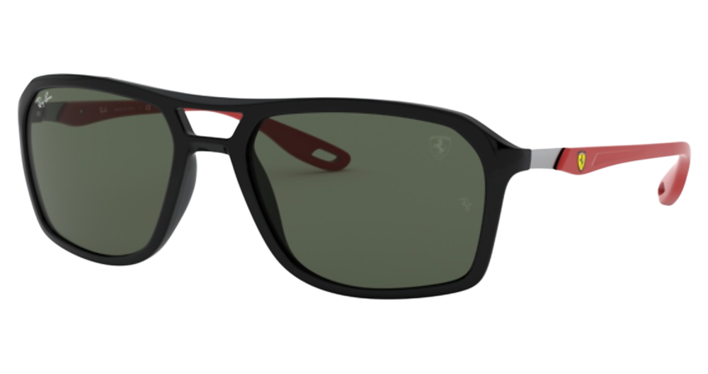 Ray-Ban RB4329M aviator sunglasses in Black/Dark Green