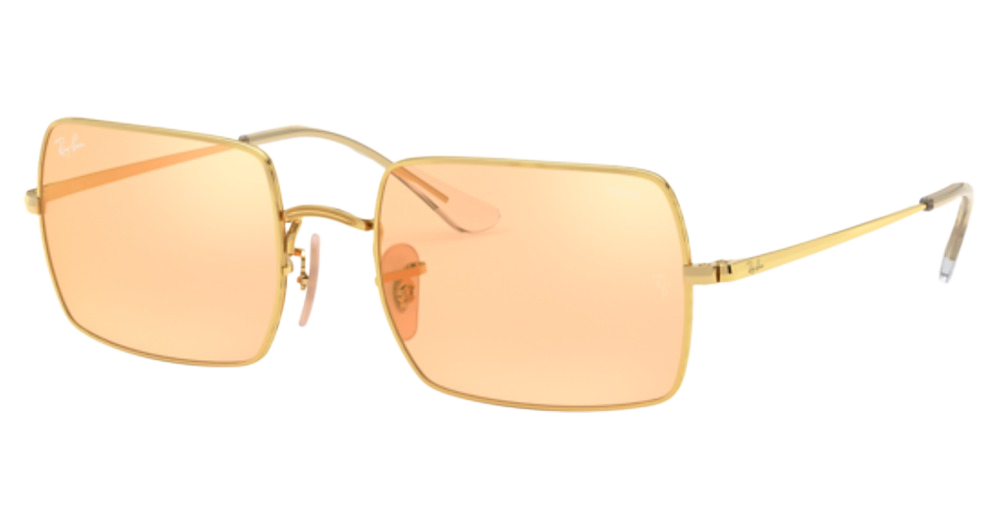 Ray-Ban RB1969 RECTANGLE square sunglasses in Arista/Photo Orange Mirror Gold