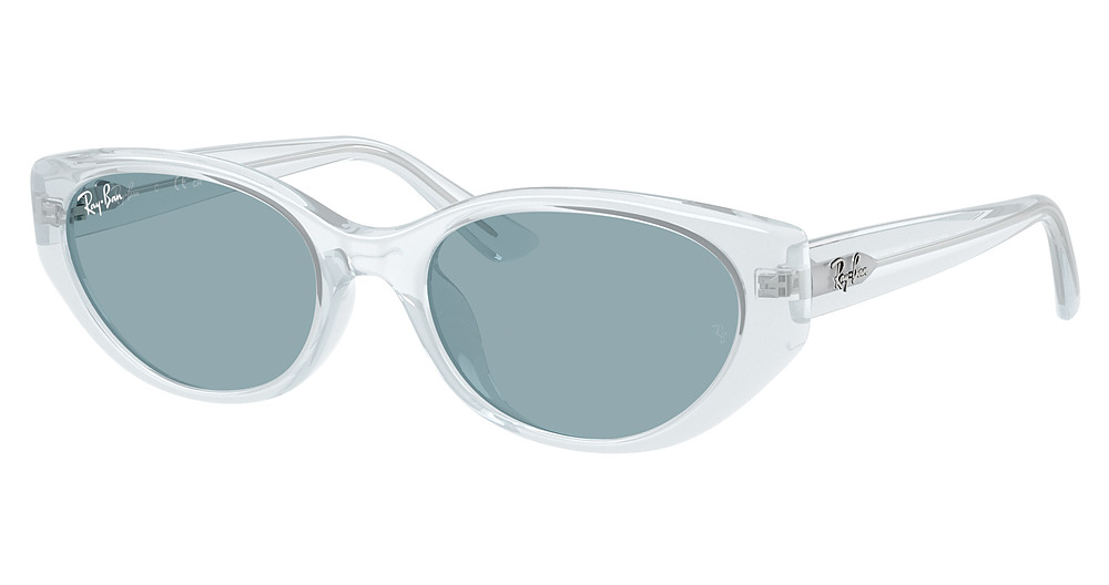 Ray-Ban RB4457D round sunglasses in Transparent Ice/Blue