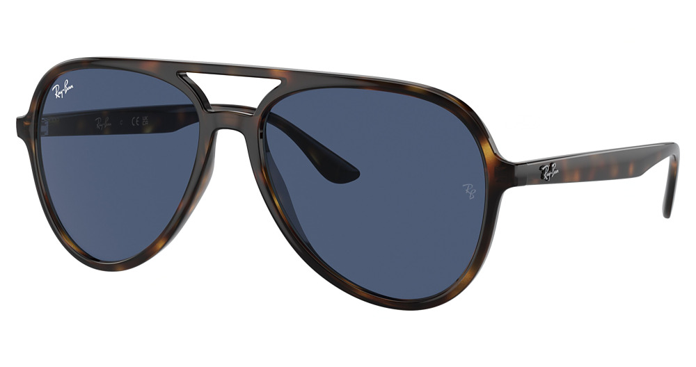Ray-Ban RB4376F aviator sunglasses in Havana/Dark Blue