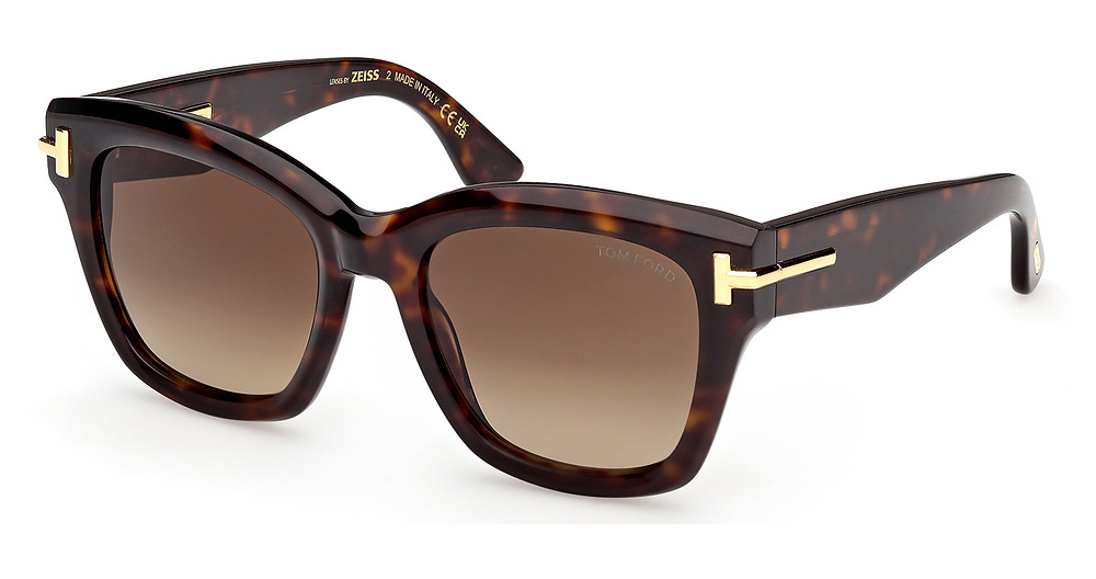 Tom Ford FT1329 irregular sunglasses in Dark Havana/Gradient Brown