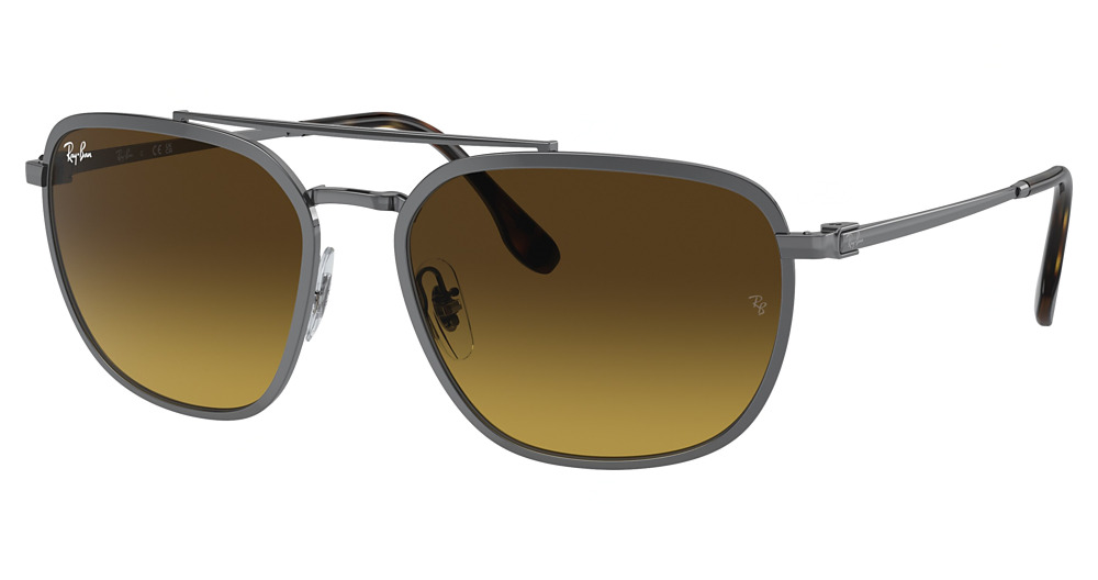 Ray-Ban RB3708 round sunglasses in Gunmetal/Brown Gradient