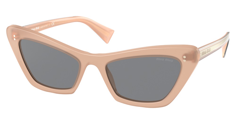Miu Miu MU 03XS cateye sunglasses in Pink Transparent/Grey