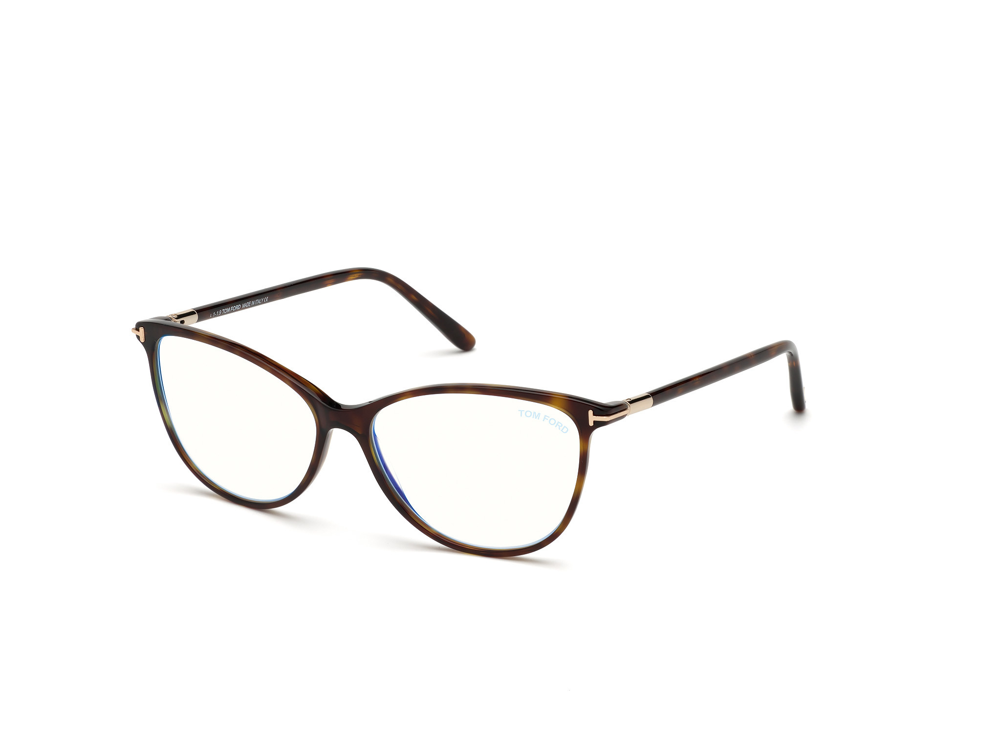 Tom Ford FT5616-F-B square eyeglasses in Shiny Classic Dk. Havana W. Shiny