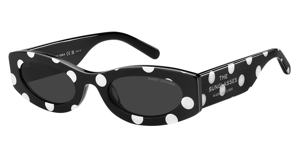 Marc Jacobs MARC 858/G/S round sunglasses in Black Whte/Grey