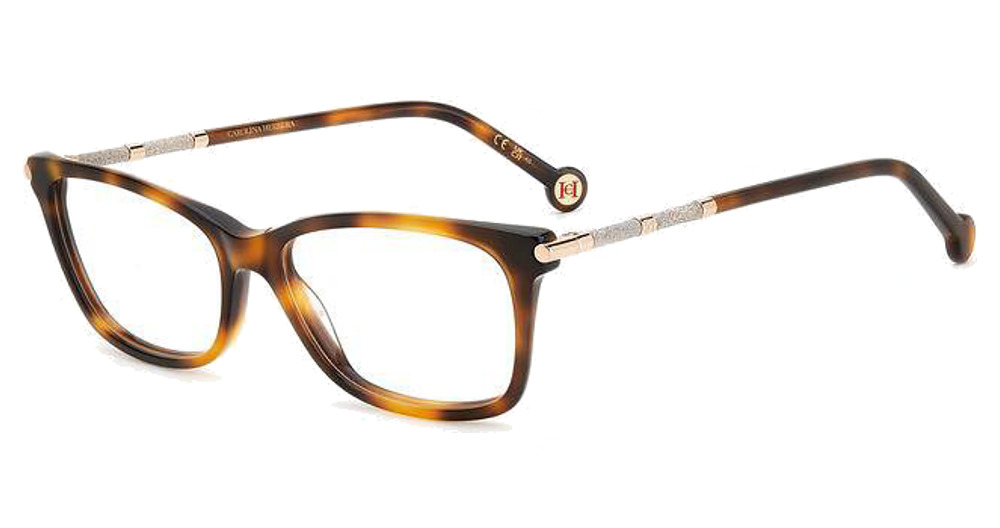 Carolina Herrera HER 0198 rectangle eyeglasses in Hvna Gold
