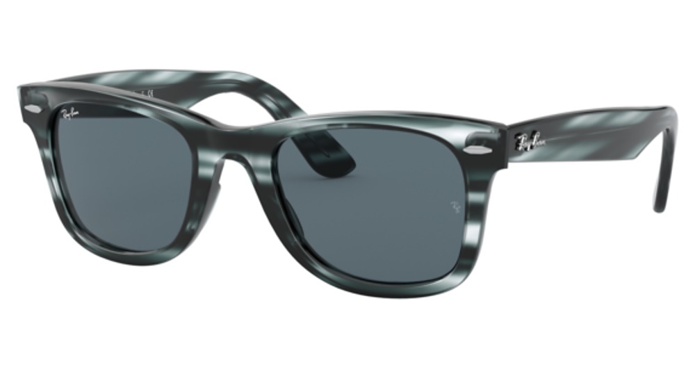 Ray-Ban RB4340 WAYFARER round sunglasses in Striped Blue Havana/Blue