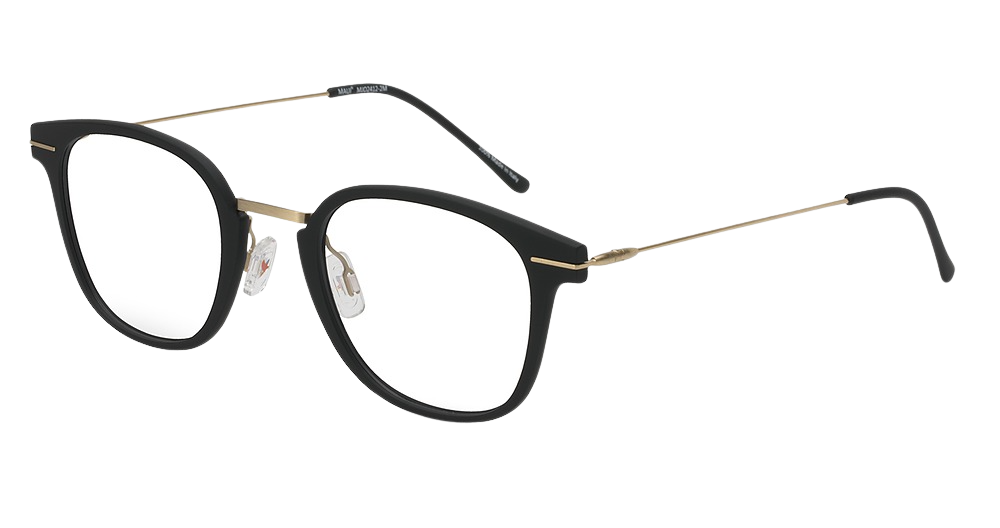 Black Matte with Gold Temples