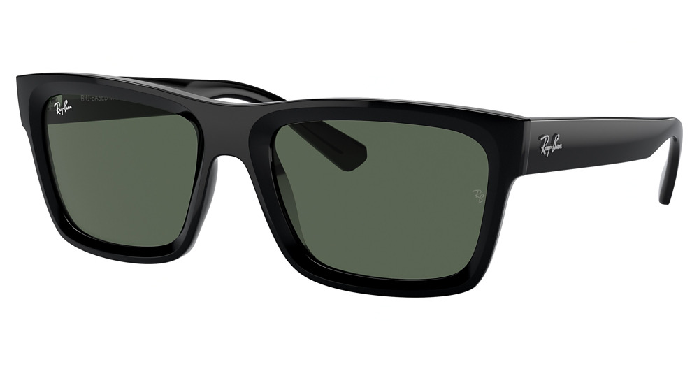 Ray-Ban RB4396F WARREN rectangle sunglasses in Black/Dark Green