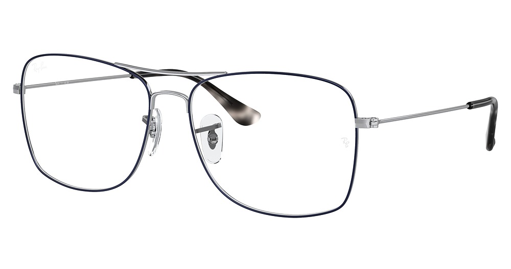 Ray-Ban RX6498 aviator eyeglasses in Blue on Silver