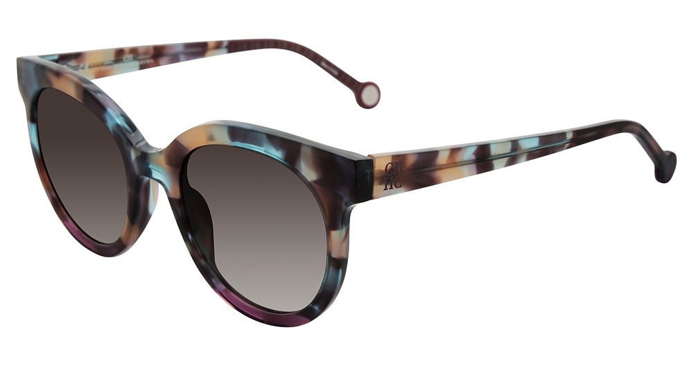 Carolina Herrera SHE745 round sunglasses in Rainbow Tortoise 05 Ah