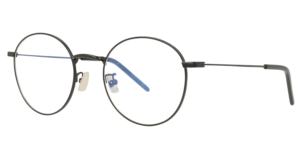 Saint Laurent SL 237/F round eyeglasses in Black Black Transparent