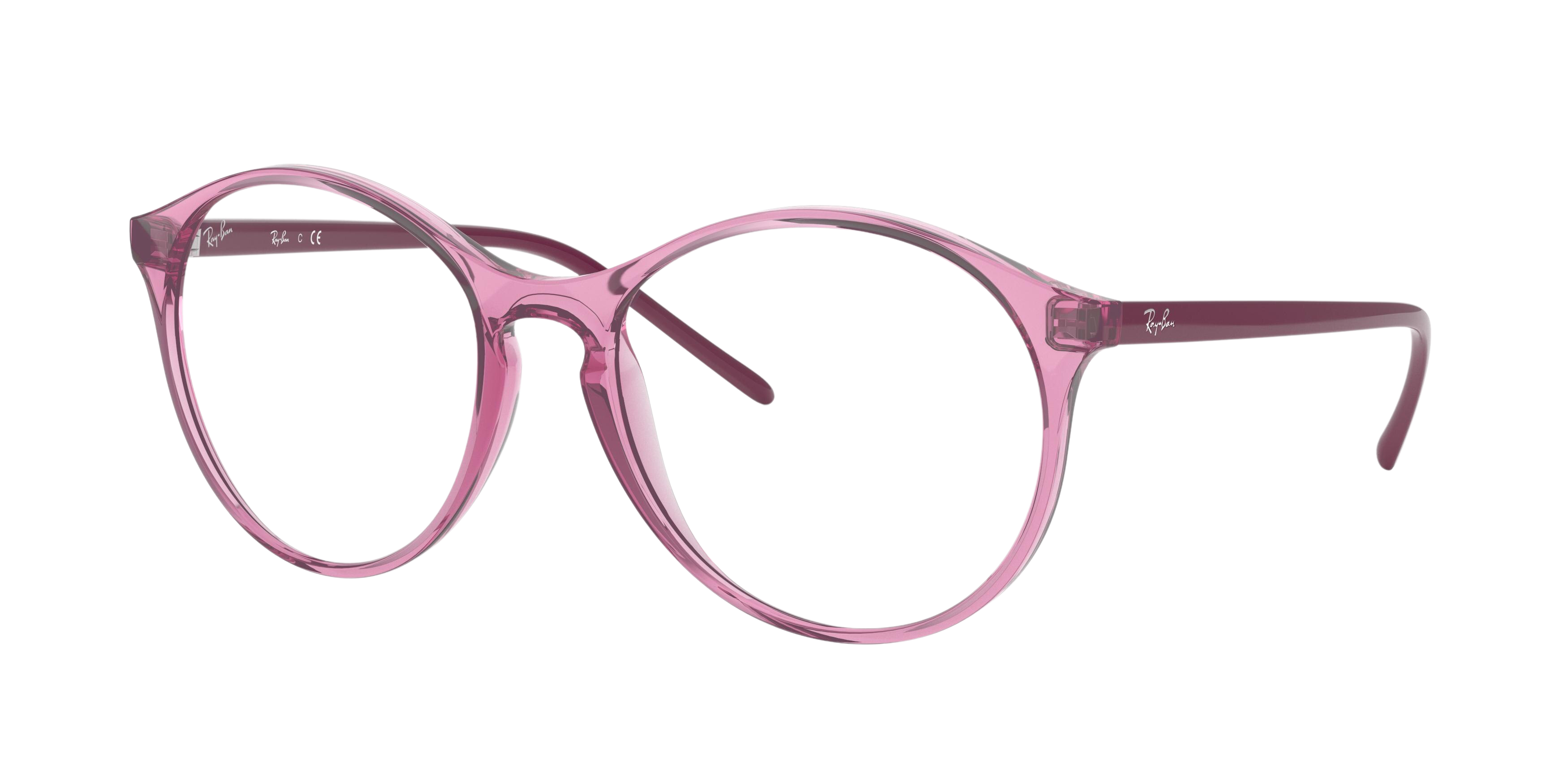 Ray-Ban RX5371 round eyeglasses in Transparent Pink