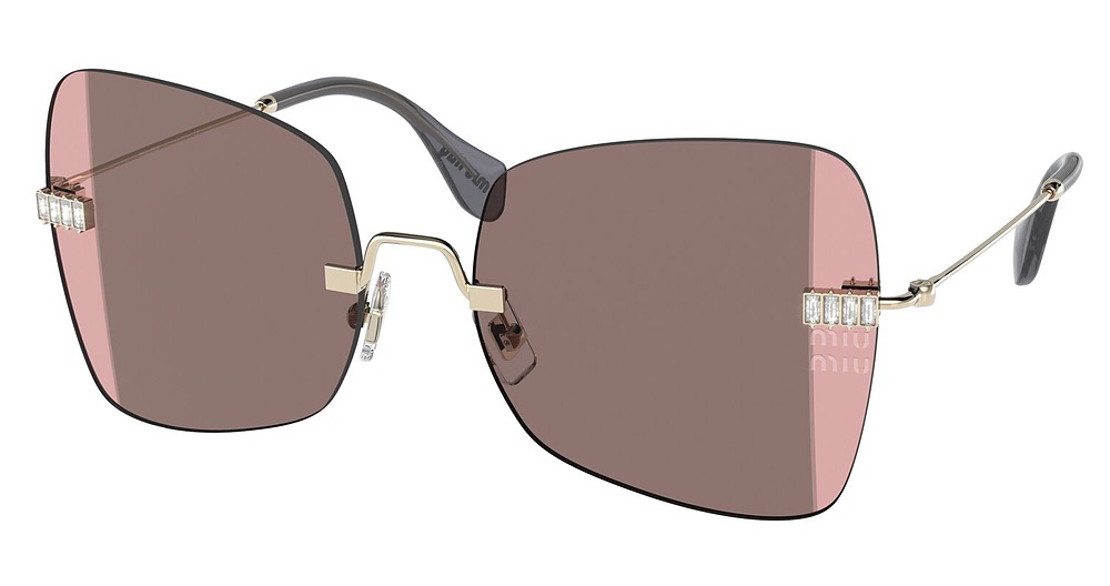 Miu Miu MU 50WS cateye sunglasses in Pale Gold/Pink Gradient Sharp Grey