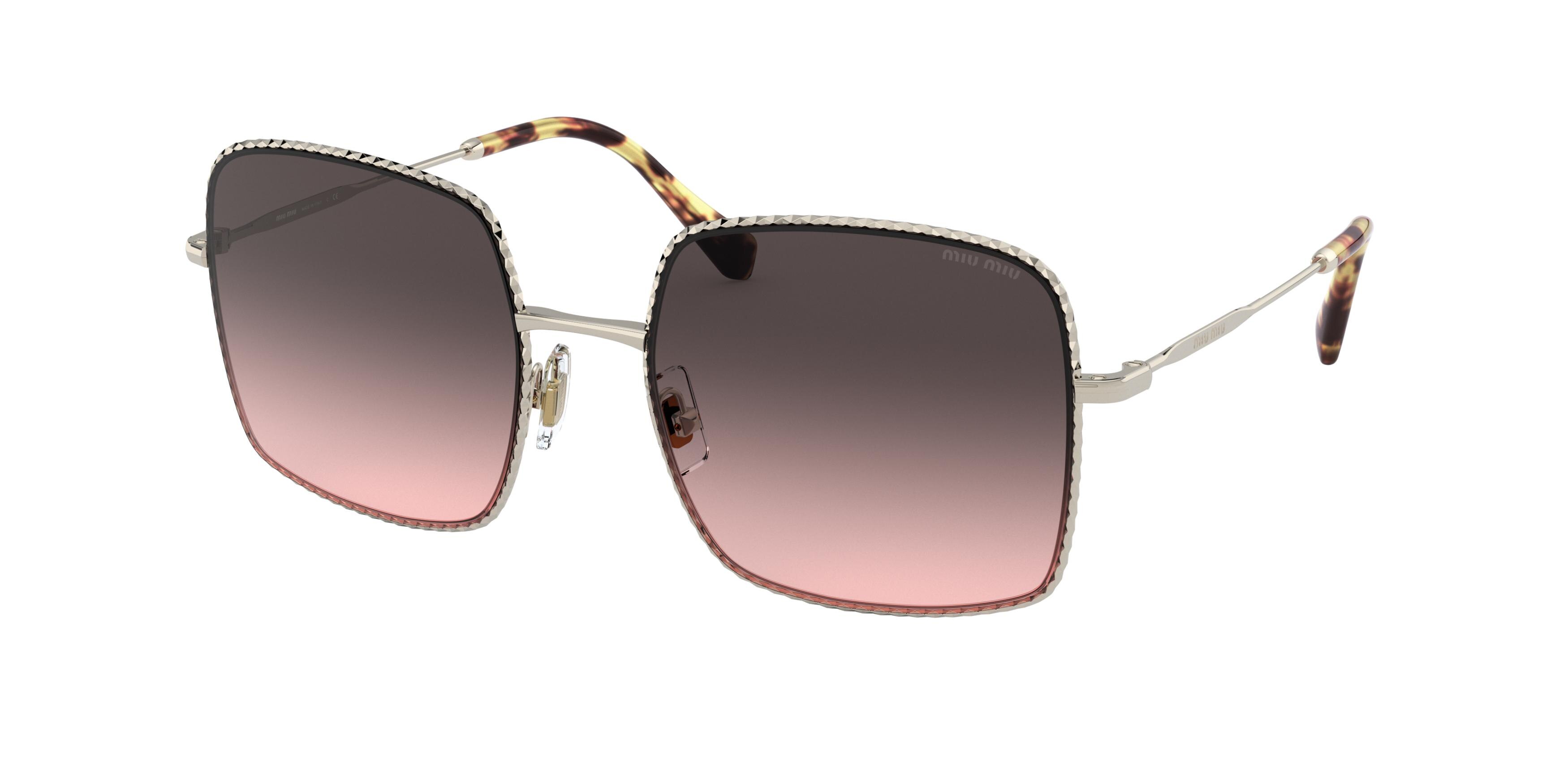 Miu Miu MU 61VS rectangle sunglasses in Pale Gold
