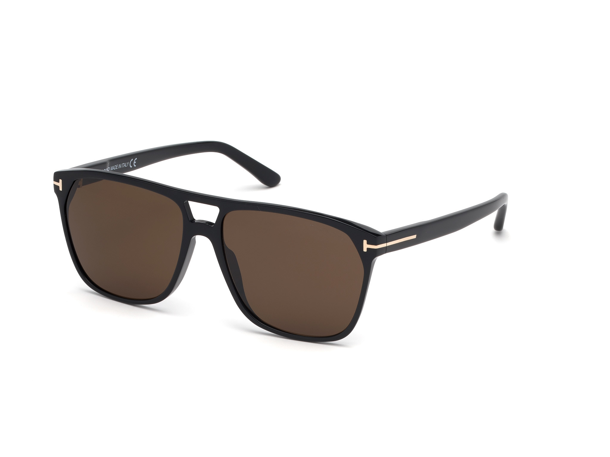 Tom Ford FT0679 Shelton square sunglasses in Shiny Black/Brown Lenses