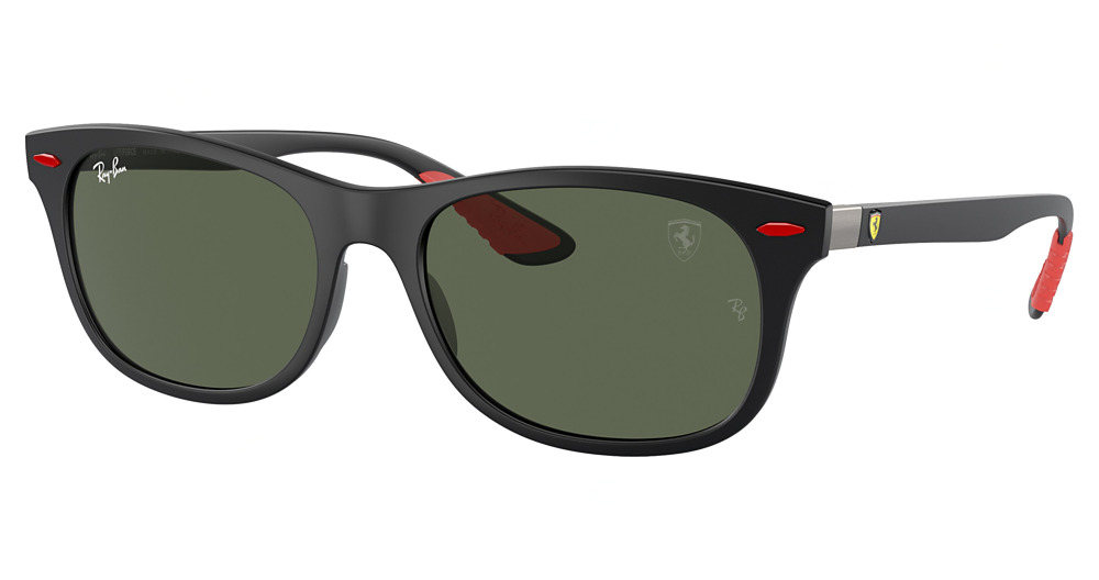 Ray-Ban RB4607M round sunglasses in Matte Black/Dark Green