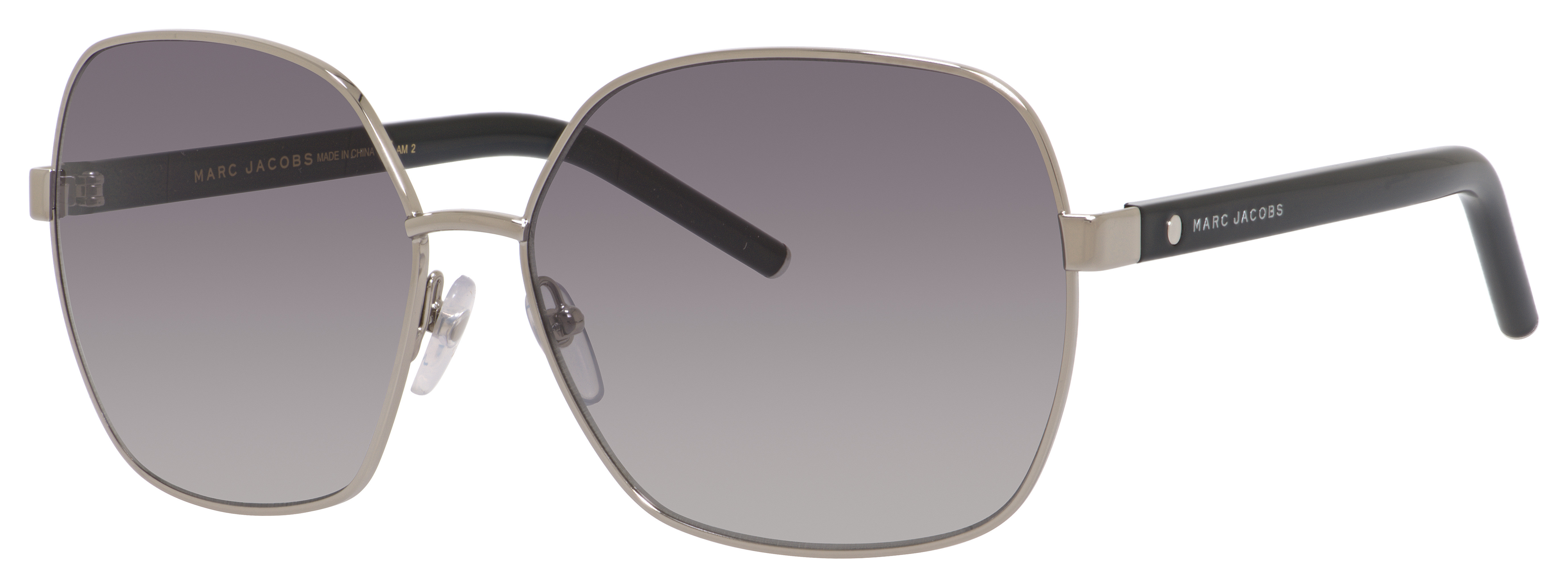 Marc Jacobs Marc 65/S rectangle sunglasses in Palladium/Black (Vk Grey Gradient)