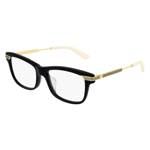 Gucci GG0524O rectangle eyeglasses in Black Gold Transparent