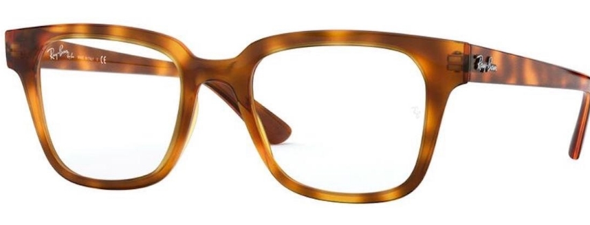 Ray-Ban RX4323V square eyeglasses in Yellow Light Havana