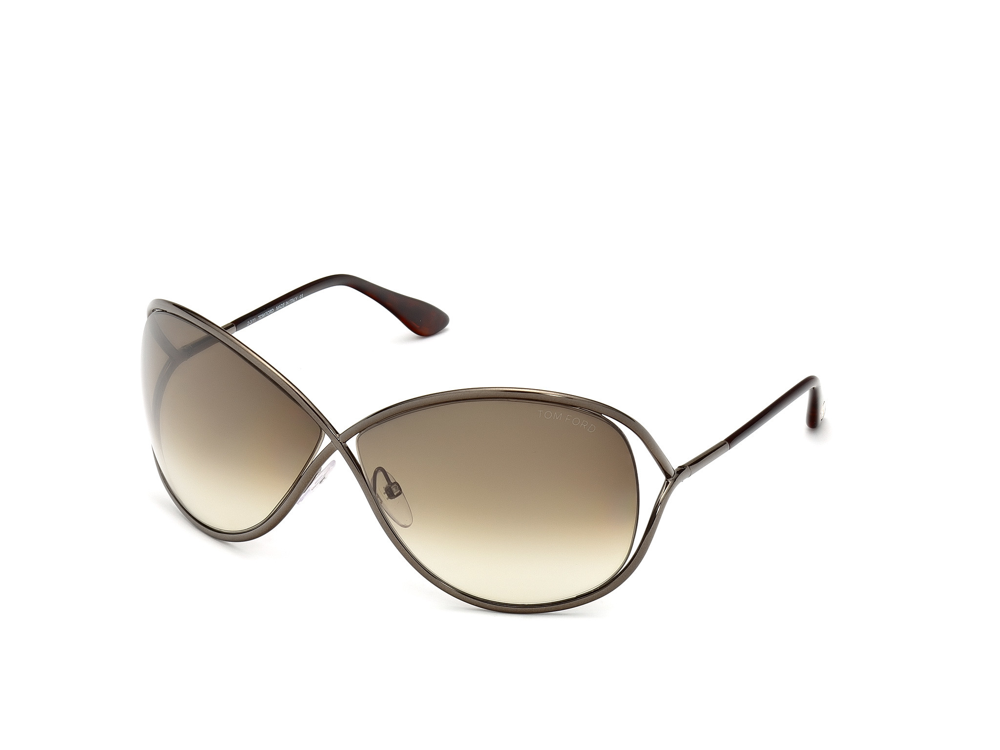 Tom Ford FT0130 Miranda square sunglasses in Shiny Bronze/Gradient Bronze Lenses