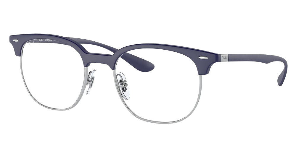 Ray-Ban RX7186 round eyeglasses in Sand Blue