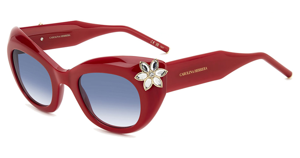 Carolina Herrera HER 0215/S cateye sunglasses in Red/Dk Blue Shaded