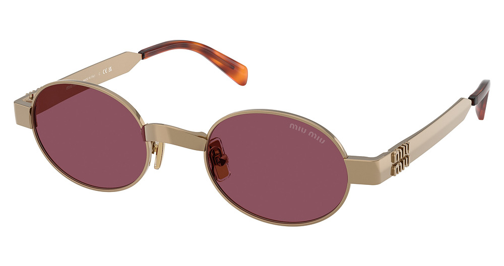 Miu Miu MU B51S round sunglasses in Brass/Dark Violet