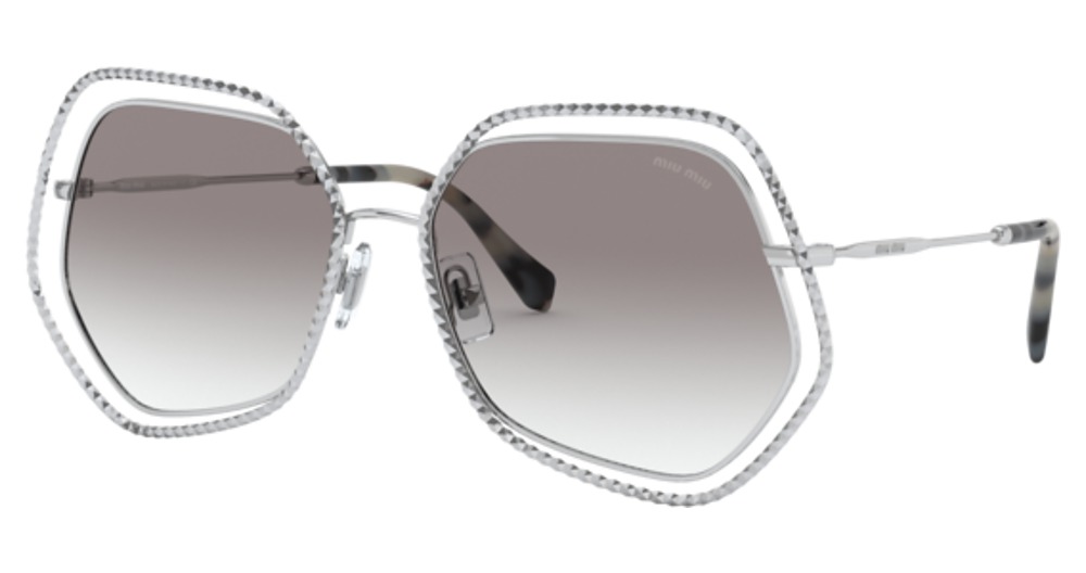 Miu Miu MU 58VS irregular sunglasses in Silver/Grey Gradient