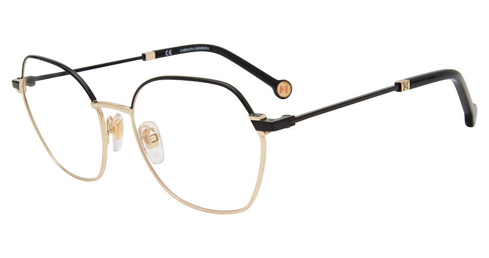 Carolina Herrera VHE183K irregular eyeglasses in Gold Black 0301