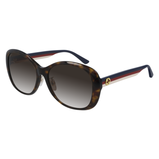 Gucci GG0849SK round sunglasses in Havana Blue Brown/Brown