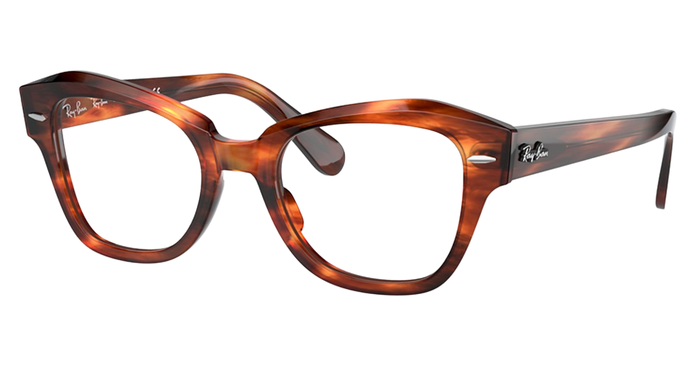 Ray-Ban RX5486 STATE STREET cateye eyeglasses in Striped Havana