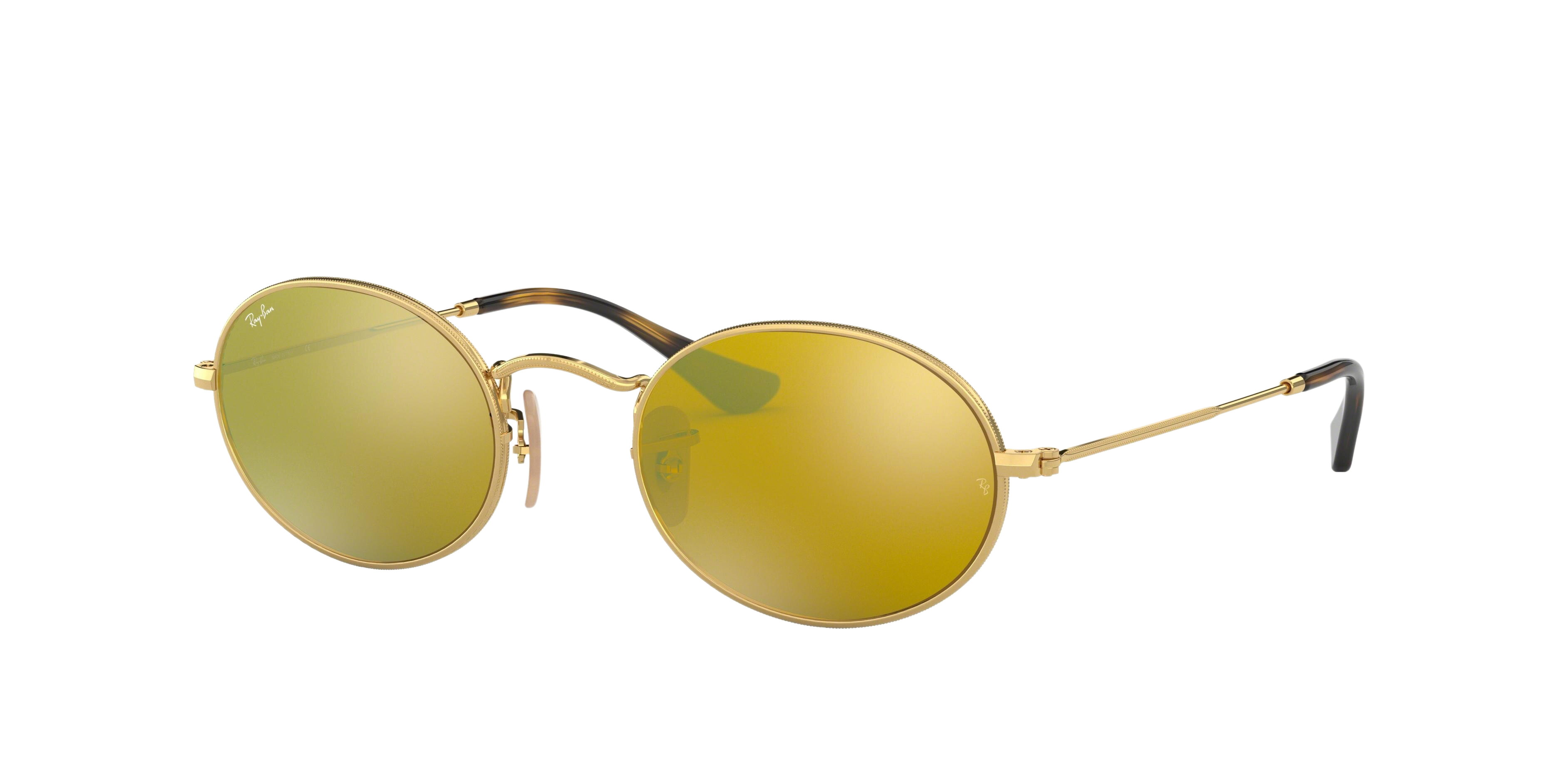 Ray-Ban RB3547N round sunglasses in Gold