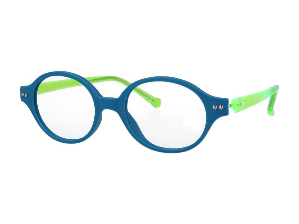iGreen IGV07.7 round eyeglasses in Matte Teal/Shiny Electric Lime
