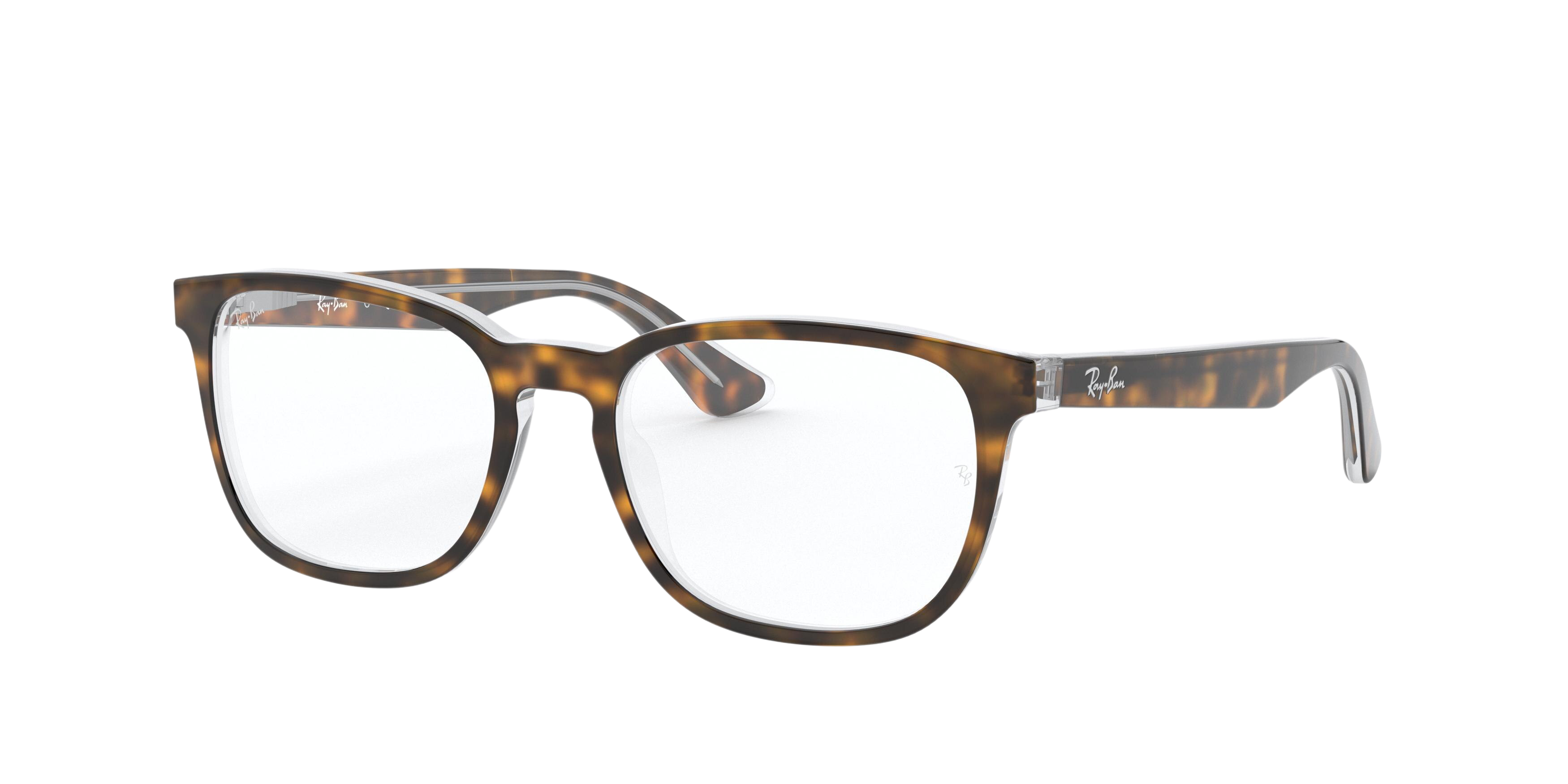 Ray-Ban RY1592 square eyeglasses in Top Havana on Trasparent