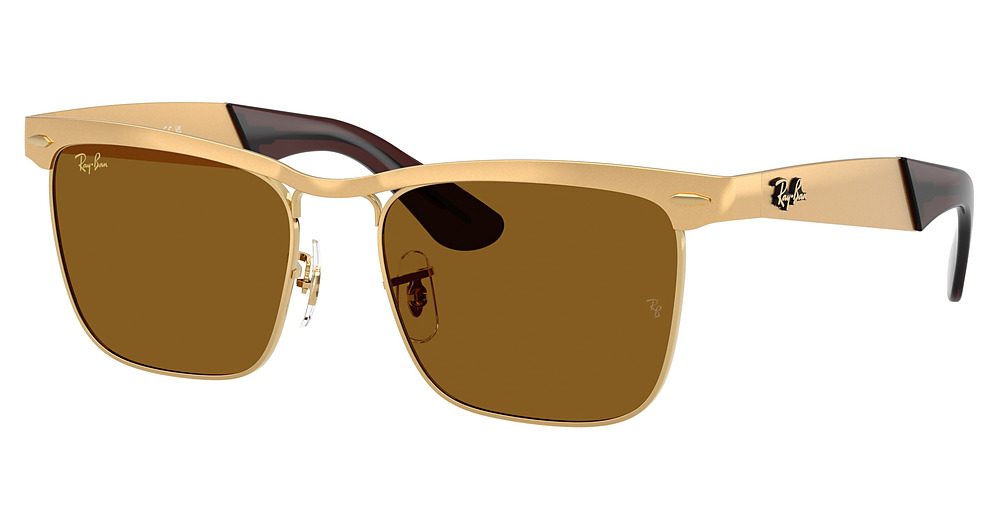 Ray-Ban RB3875 WAYFARER DELUXE square sunglasses in Sandblasted Legend Gold/Brown