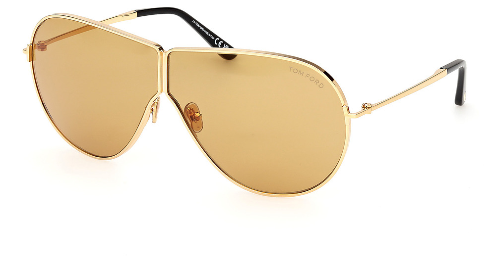 Tom Ford FT1158 aviator sunglasses in Shiny Deep Gold/Brown