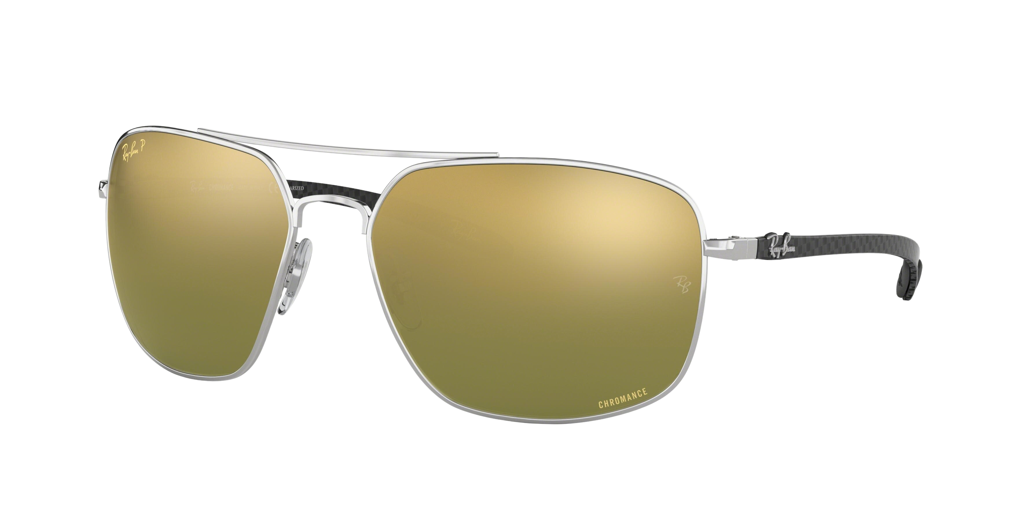 Ray-Ban RB8322CH square sunglasses in Silver