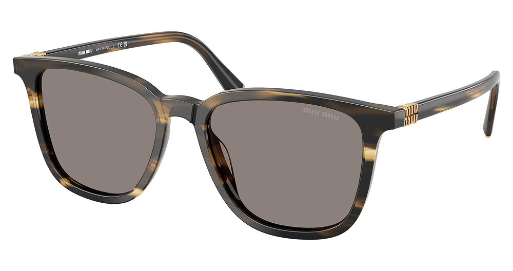 Miu Miu MU B03S round sunglasses in Striped Loden/Dark Grey