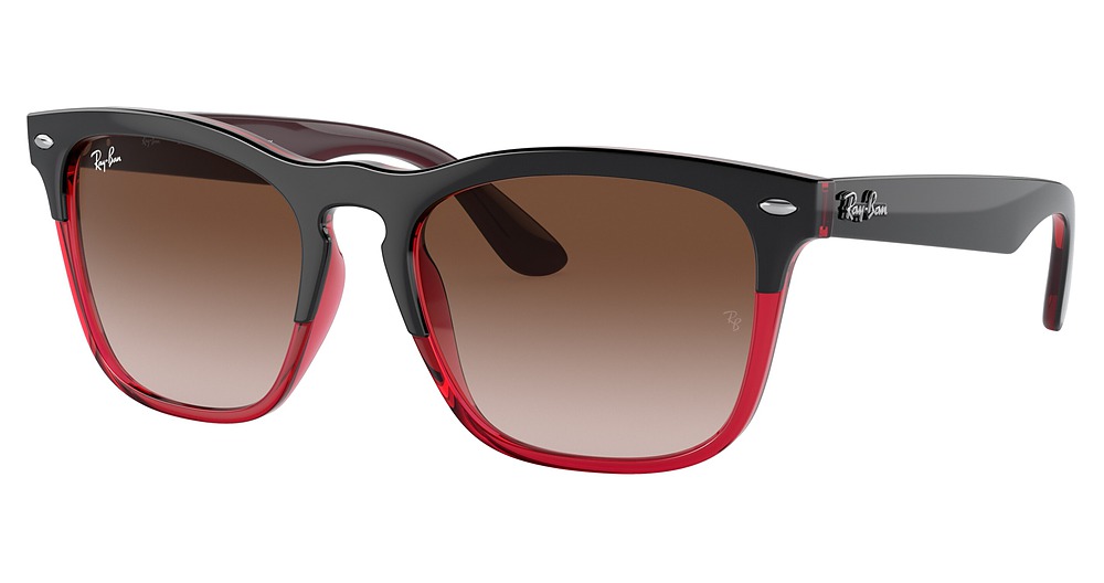 Ray-Ban RB4487F STEVE round sunglasses in Grey on Transparent Red/Gradient Brown