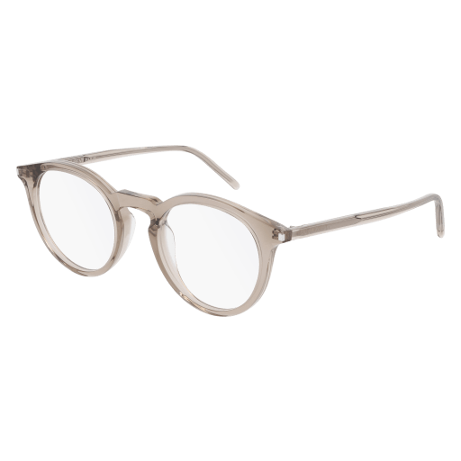 Saint Laurent SL 347 round eyeglasses in Brown Brown Transparent