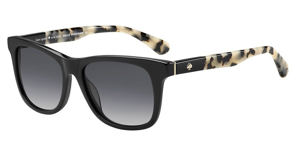 Kate Spade Charmine/S rectangle sunglasses in Black Havana/Dkgray Gradient