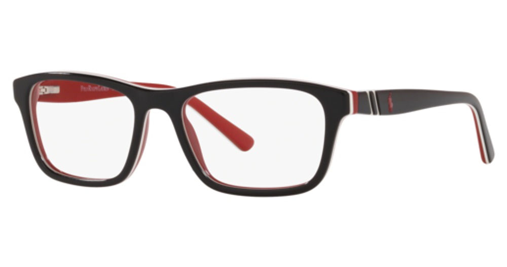 SHINY BLACK ON WHITE/RED