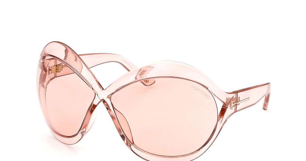 Tom Ford FT0902 irregular sunglasses in Shiny Pink/Violet
