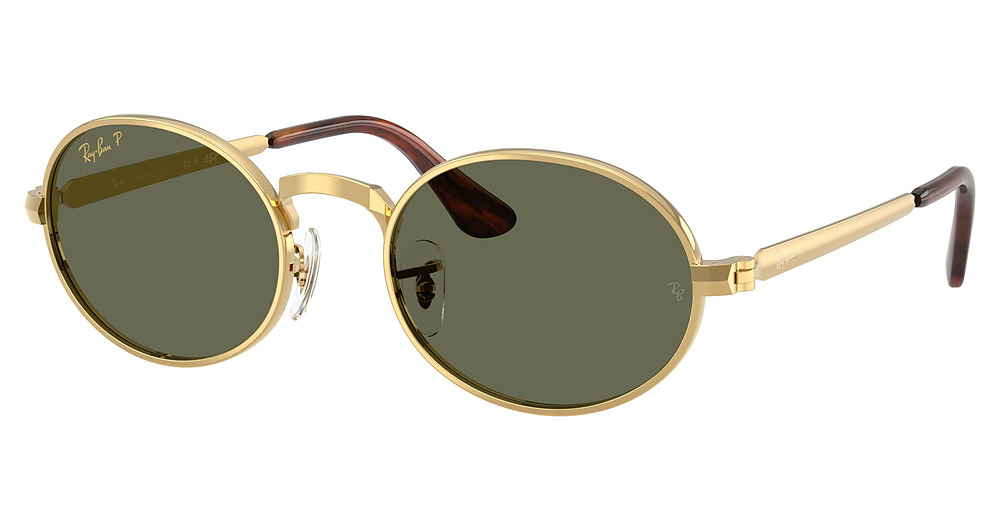 Ray-Ban RB3931 round sunglasses in Arista/Polarized Green
