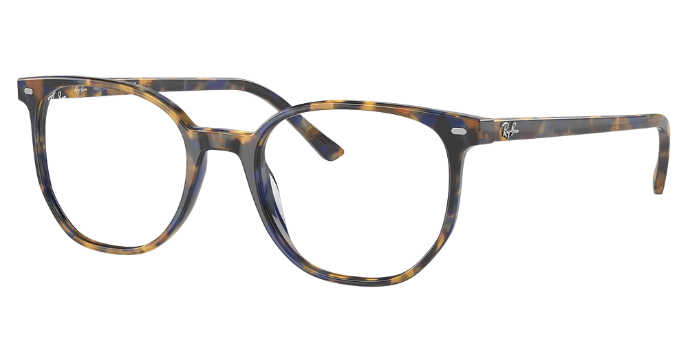 Ray-Ban RX5397F ELLIOT round eyeglasses in Yellow/Blue Havana