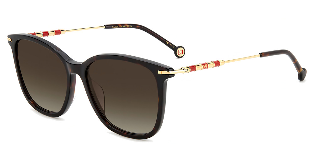Carolina Herrera HER 0100/G/S rectangle sunglasses in Havana/Brown Shaded