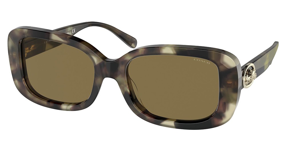 MILKY MOSS GREEN TORTOIS / DARK BROWN SOLID